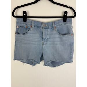 Levi's Womens Mid Rise Boyfriend Fringe Raw Hem Casual Light Wash Jean Shorts 29